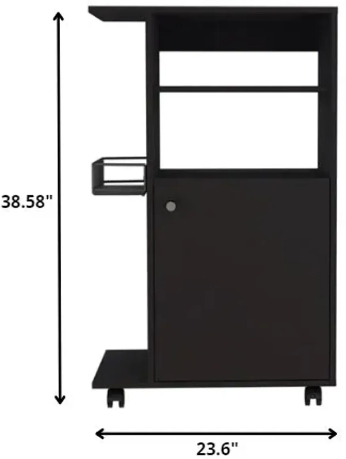 Contemporary Rolling Kitchen Cart - Black