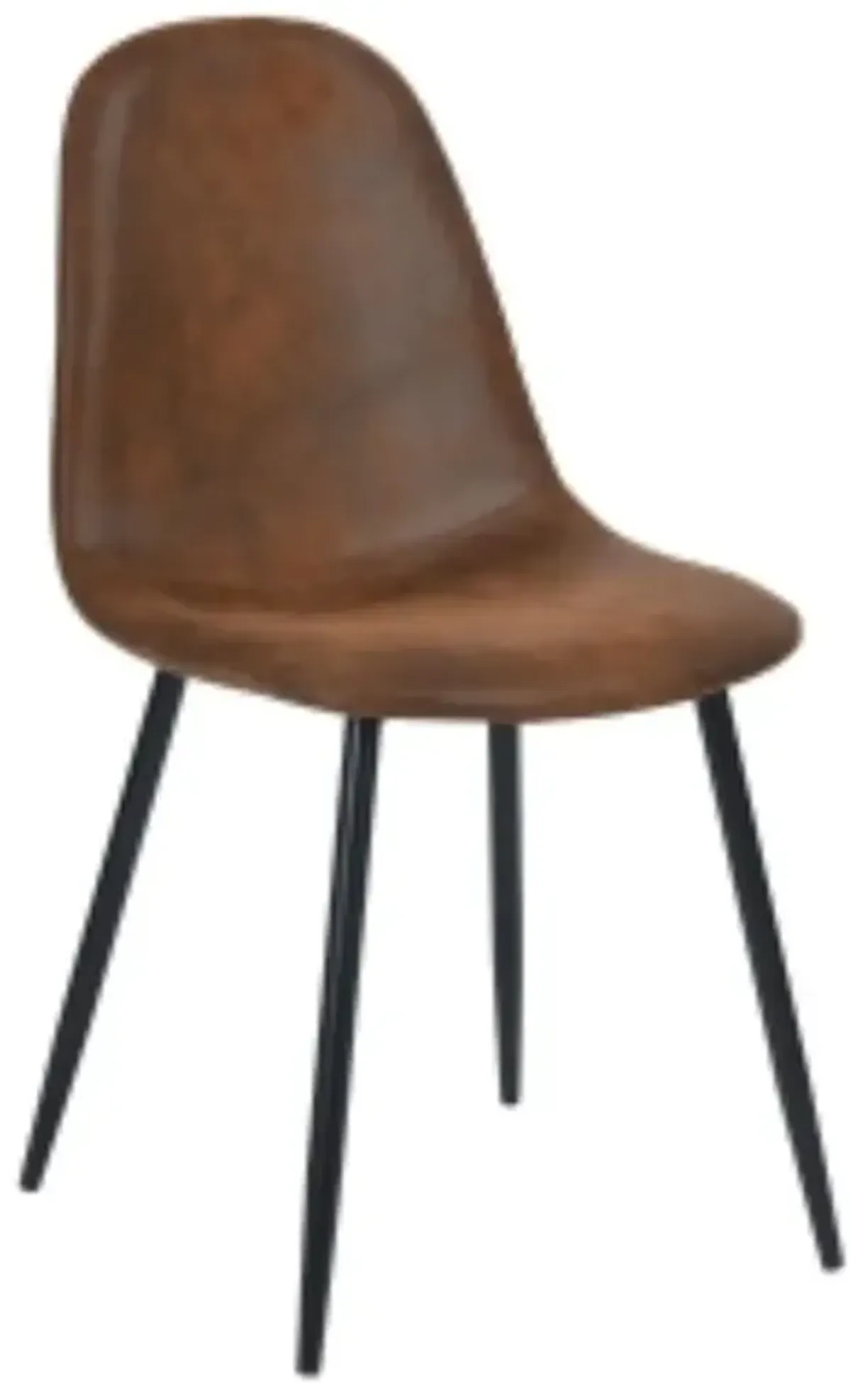 Upholstered Faux Leather Dining Chairs (Set of 4) - Brown / Black