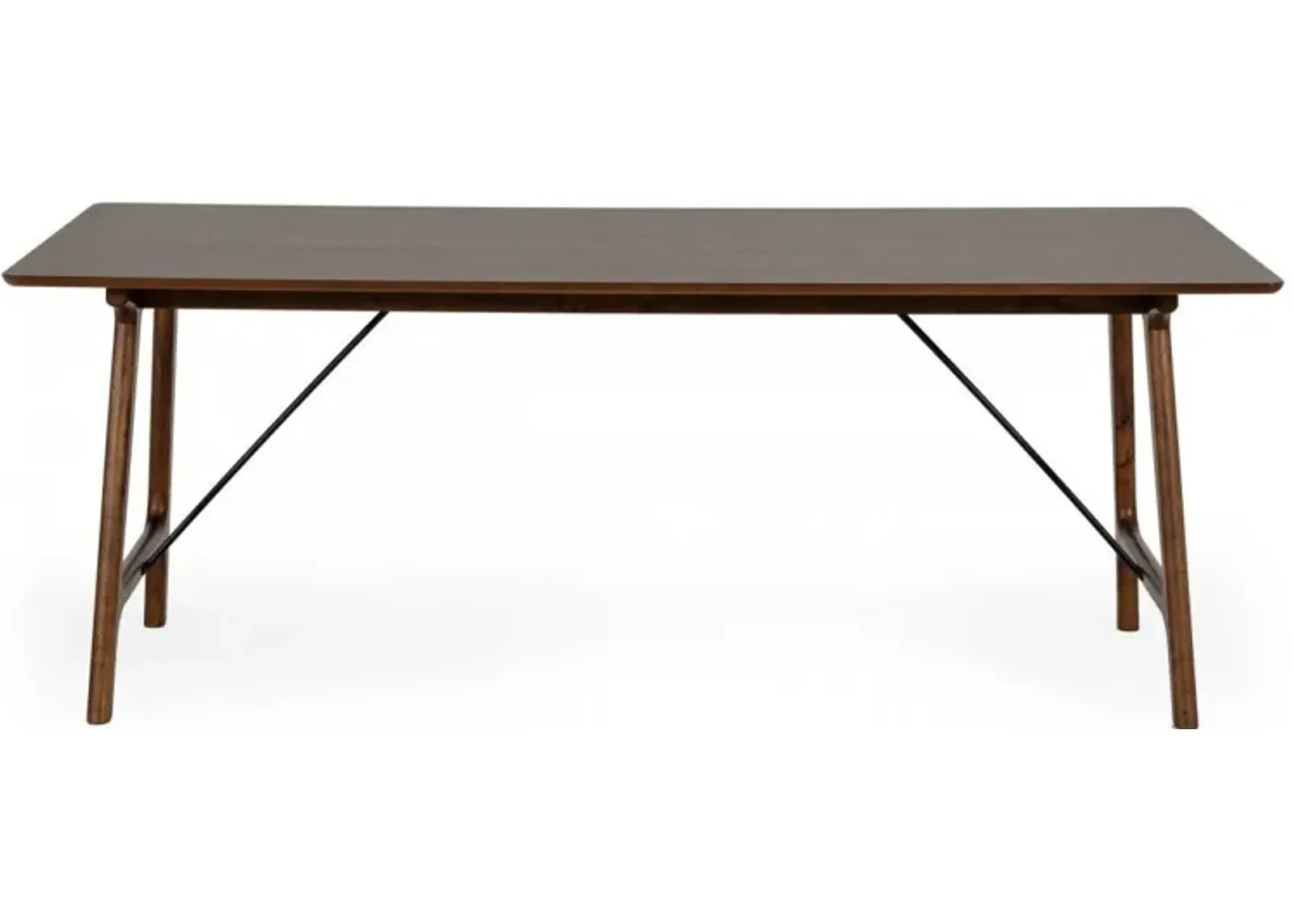 Rectangular Solid And Solid Wood Dining Table - Walnut