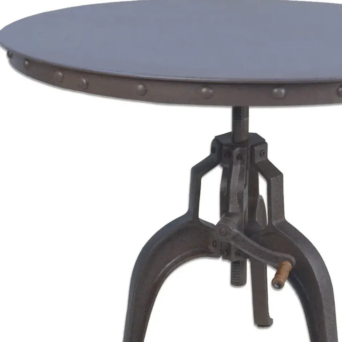 Adjustable Crank Round Top Dining Table 36" - Industrial Gray