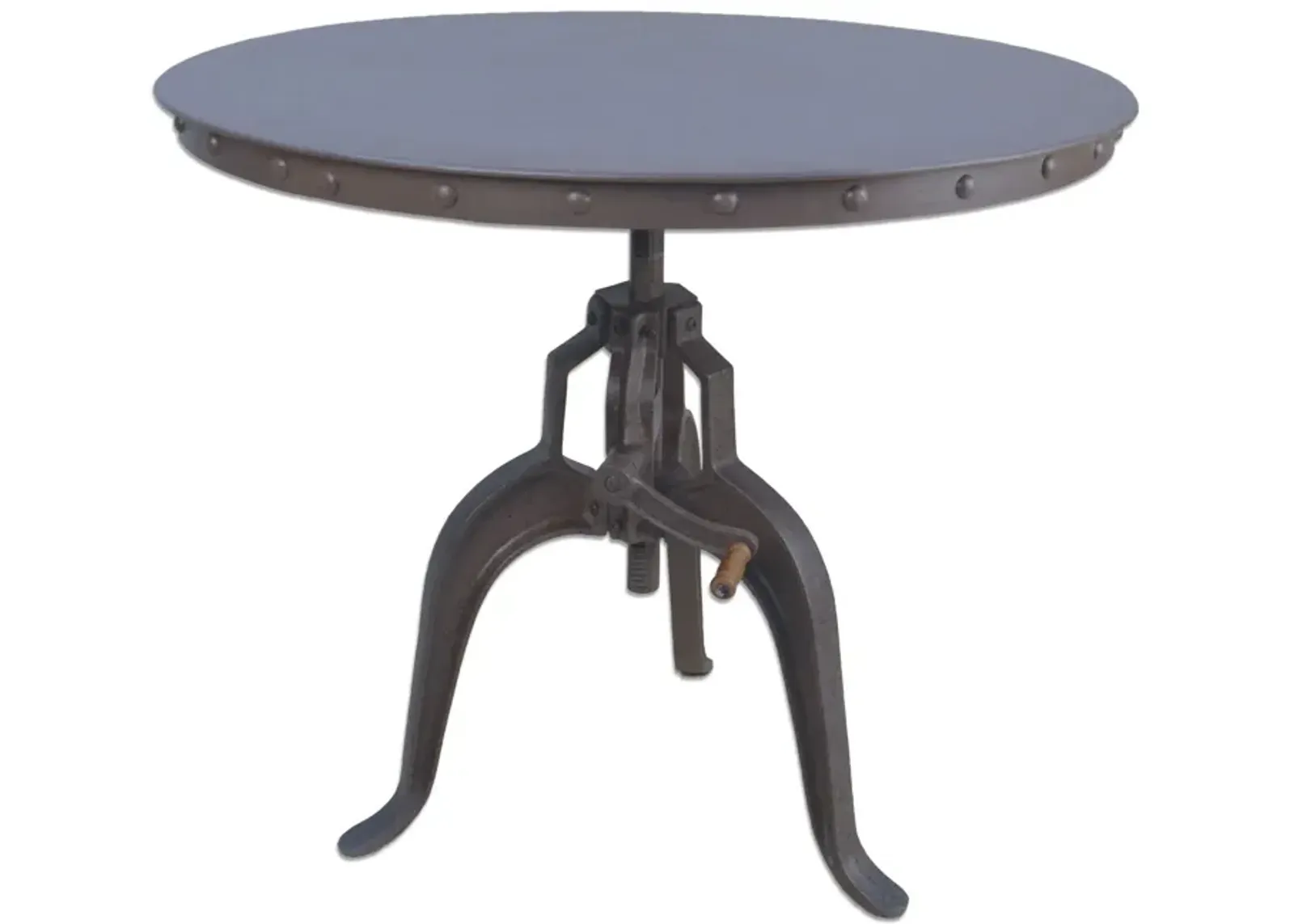 Adjustable Crank Round Top Dining Table 36" - Industrial Gray