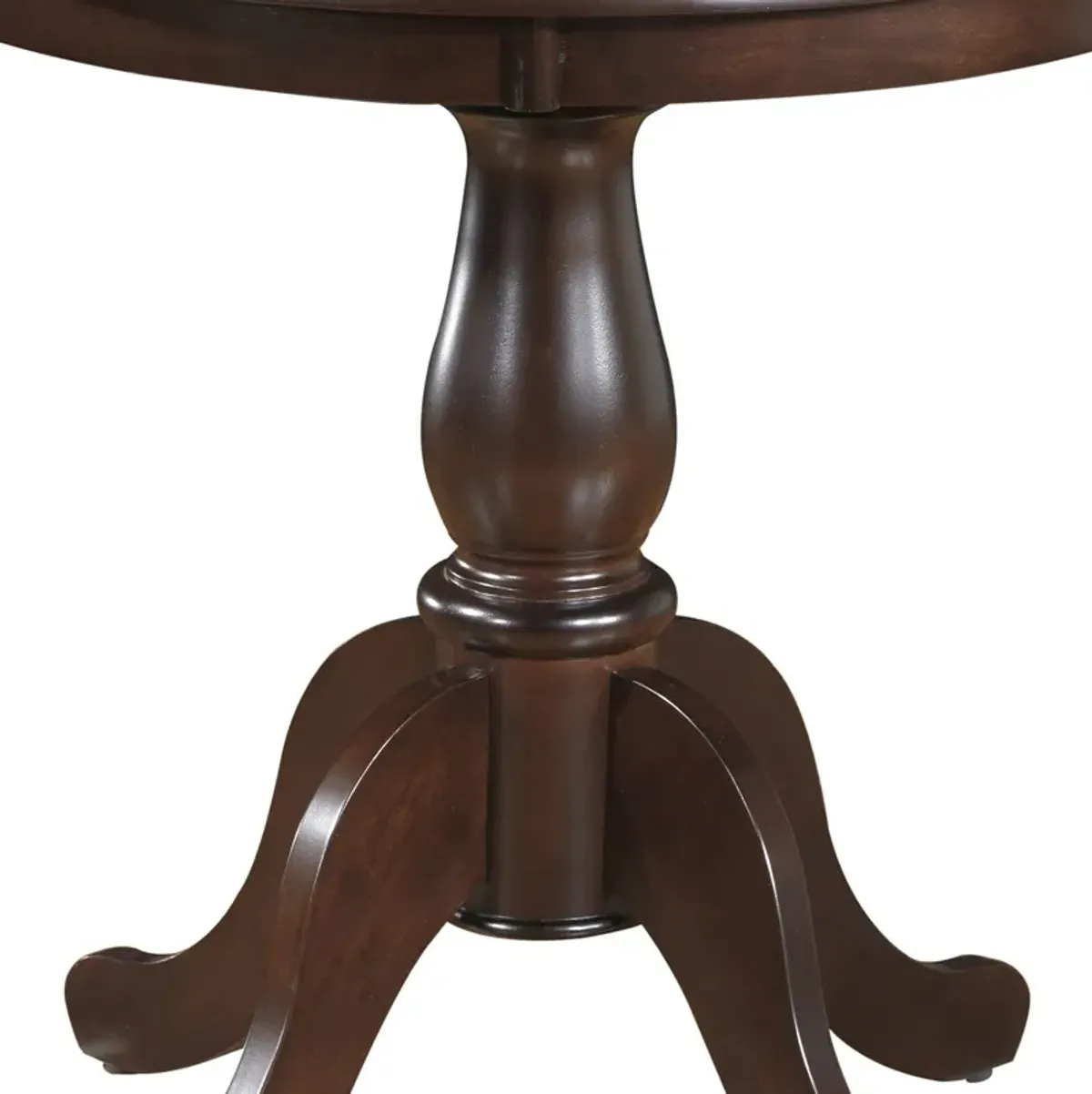 Round Turned Pedestal Base Wood Dining Table 30" - Dark Brown