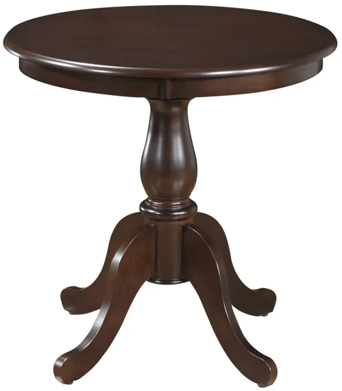 Round Turned Pedestal Base Wood Dining Table 30" - Dark Brown