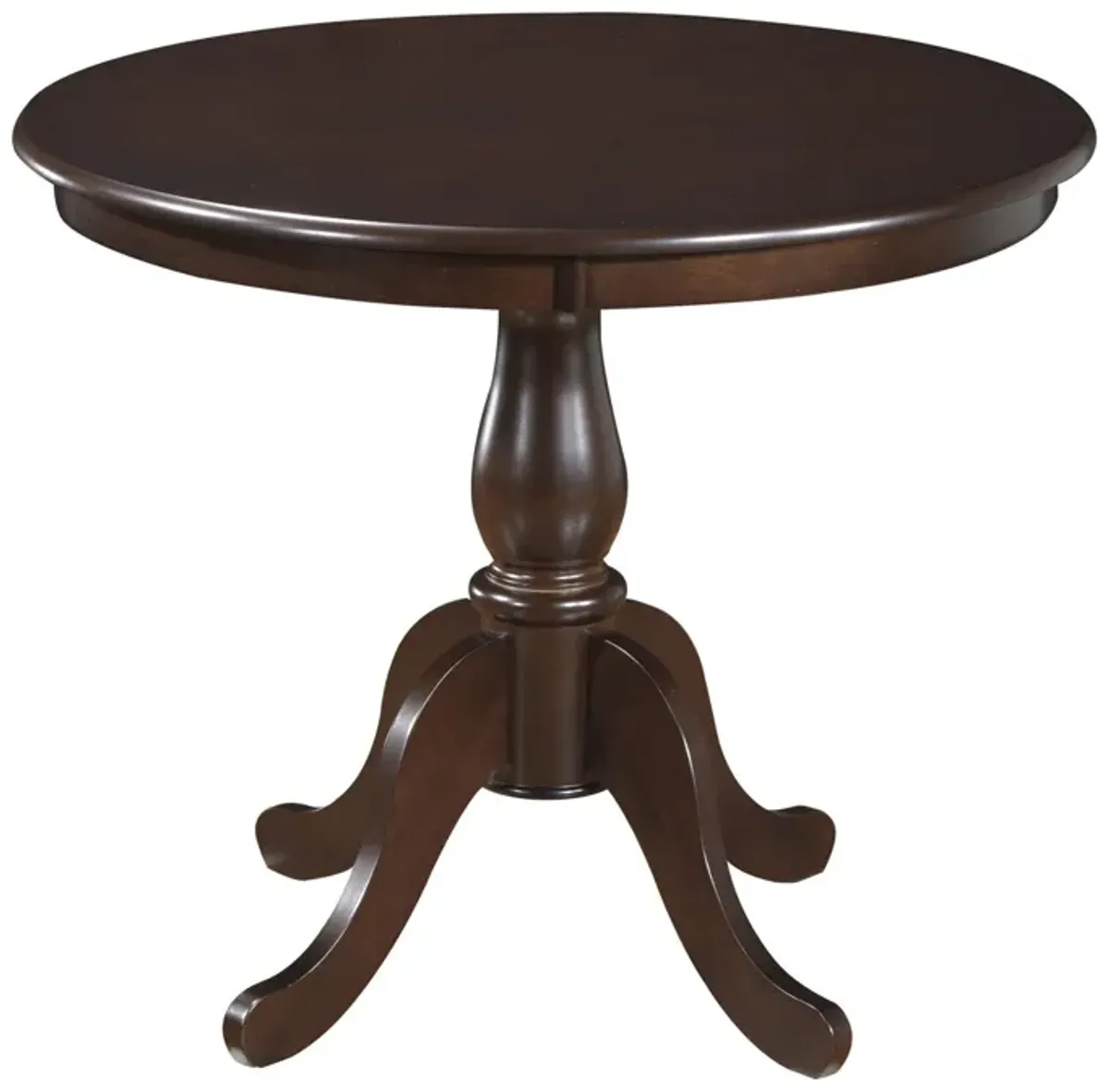 Round Turned Pedestal Base Wood Dining Table 36" - Espresso Brown