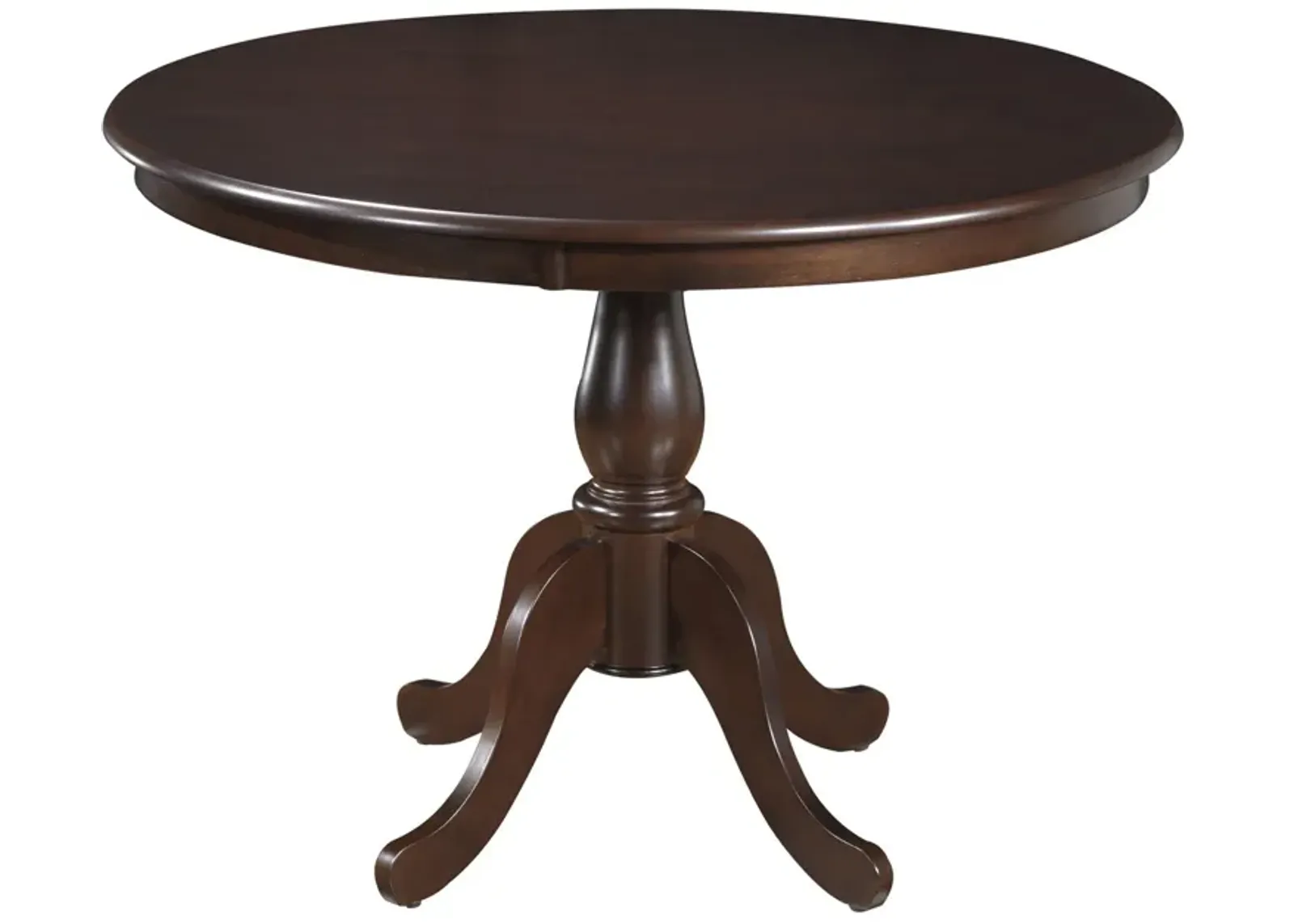 Round Turned Pedestal Base Wood Dining Table 42" - Espresso Brown