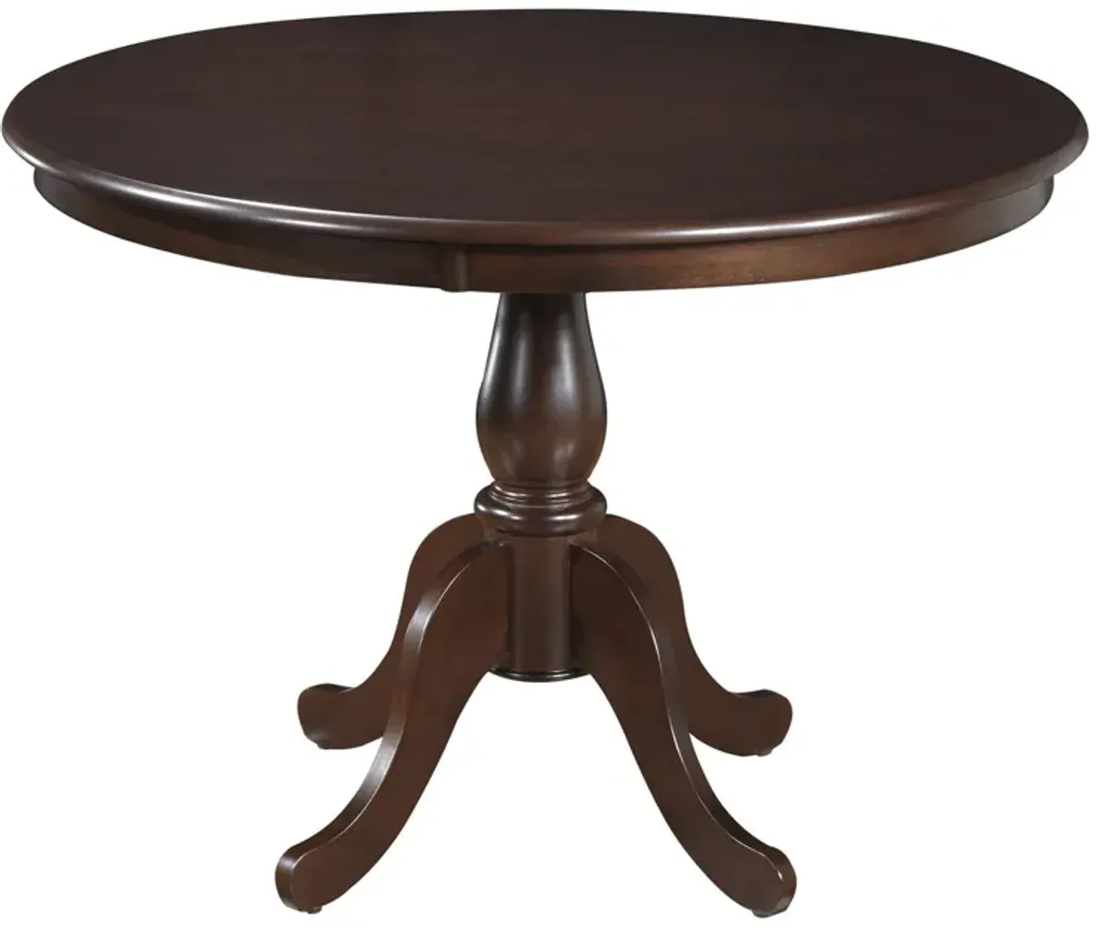 Round Turned Pedestal Base Wood Dining Table 42" - Espresso Brown