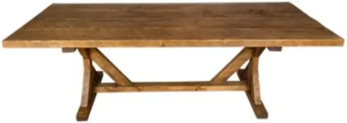 Rustic Farmhouse Solid Wood Dining Table 96" - Brown