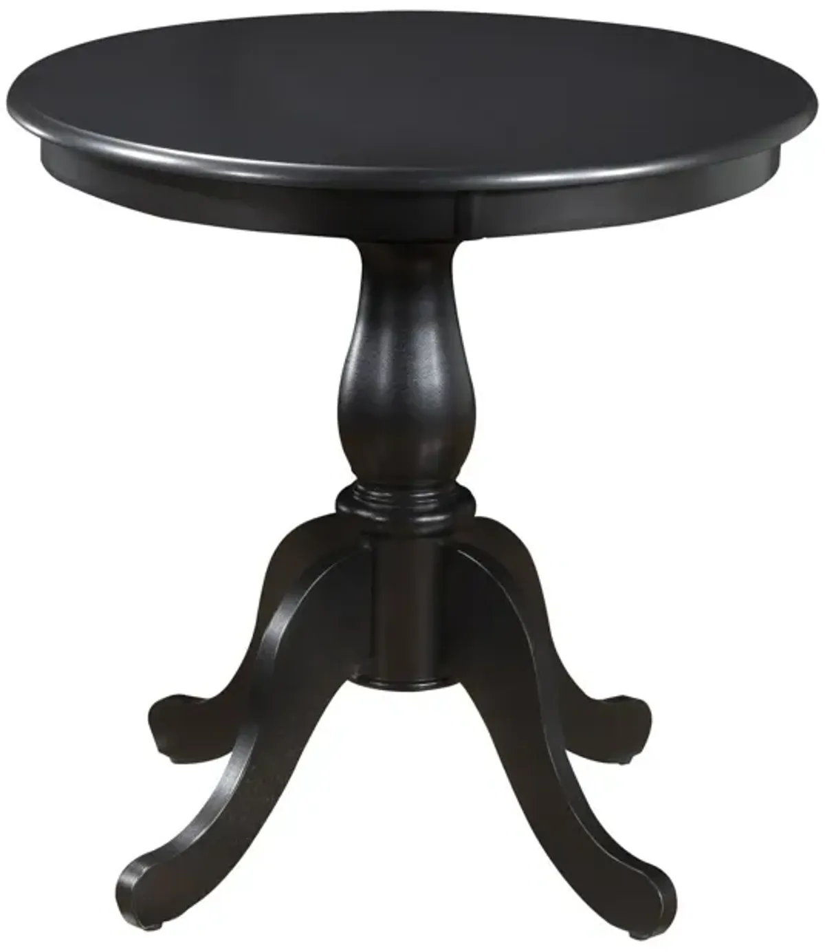 Round Turned Pedestal Base Wood Dining Table 30" - Antique Black