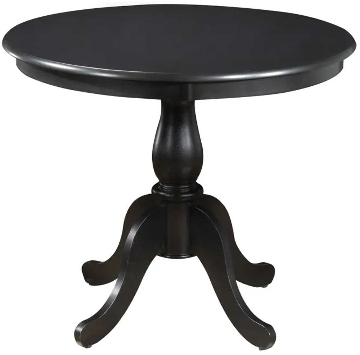 Round Turned Pedestal Base Wood Dining Table 36" - Antique Black