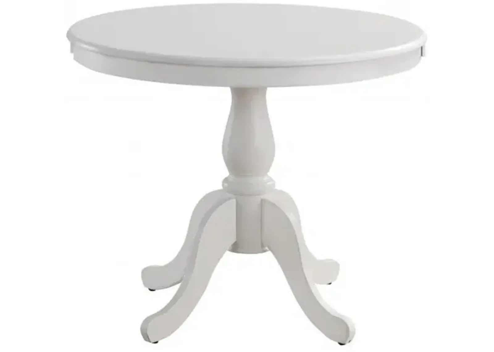 Round Turned Pedestal Base Wood Dining Table 30" - White