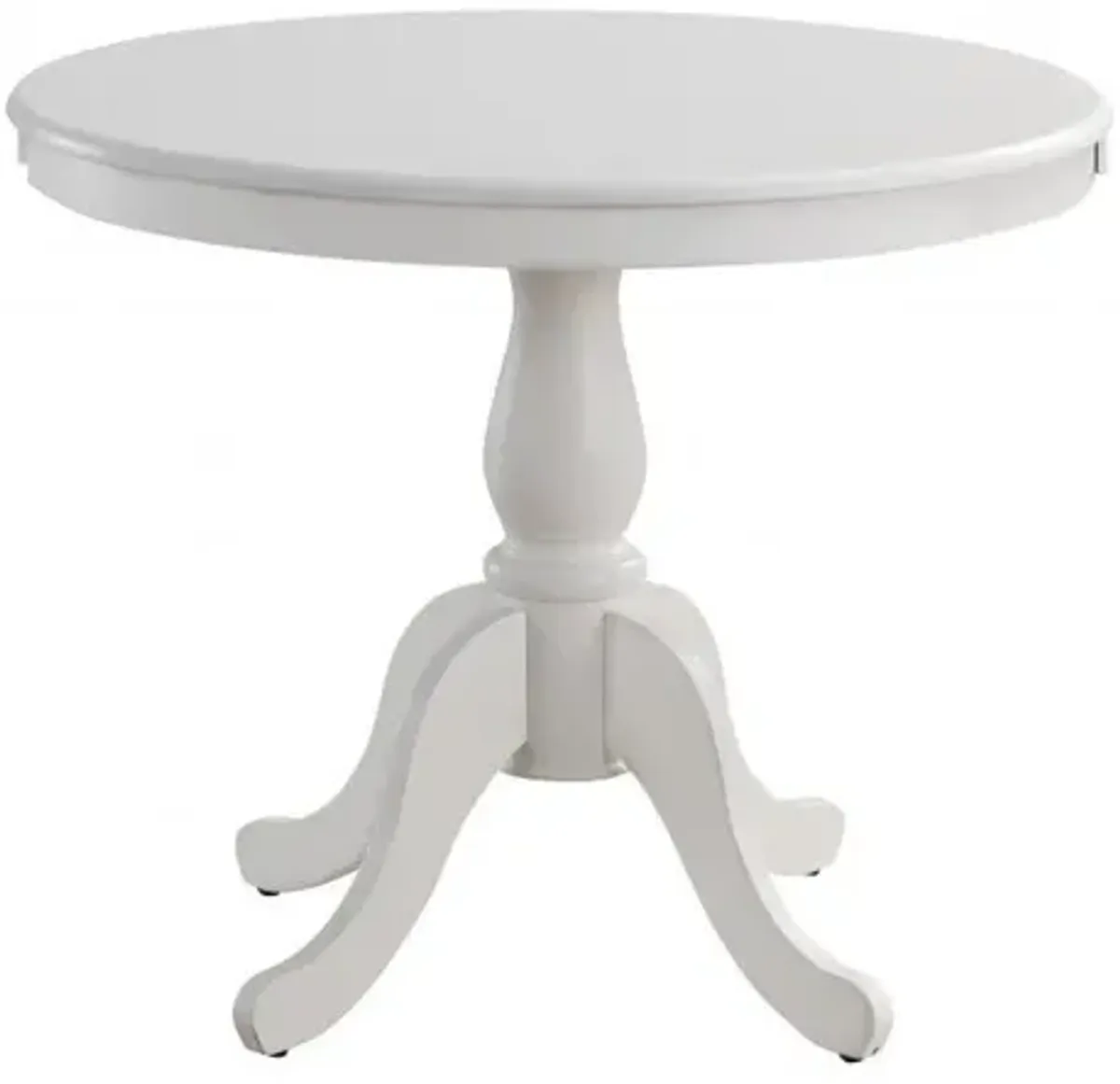 Round Turned Pedestal Base Wood Dining Table 30" - White