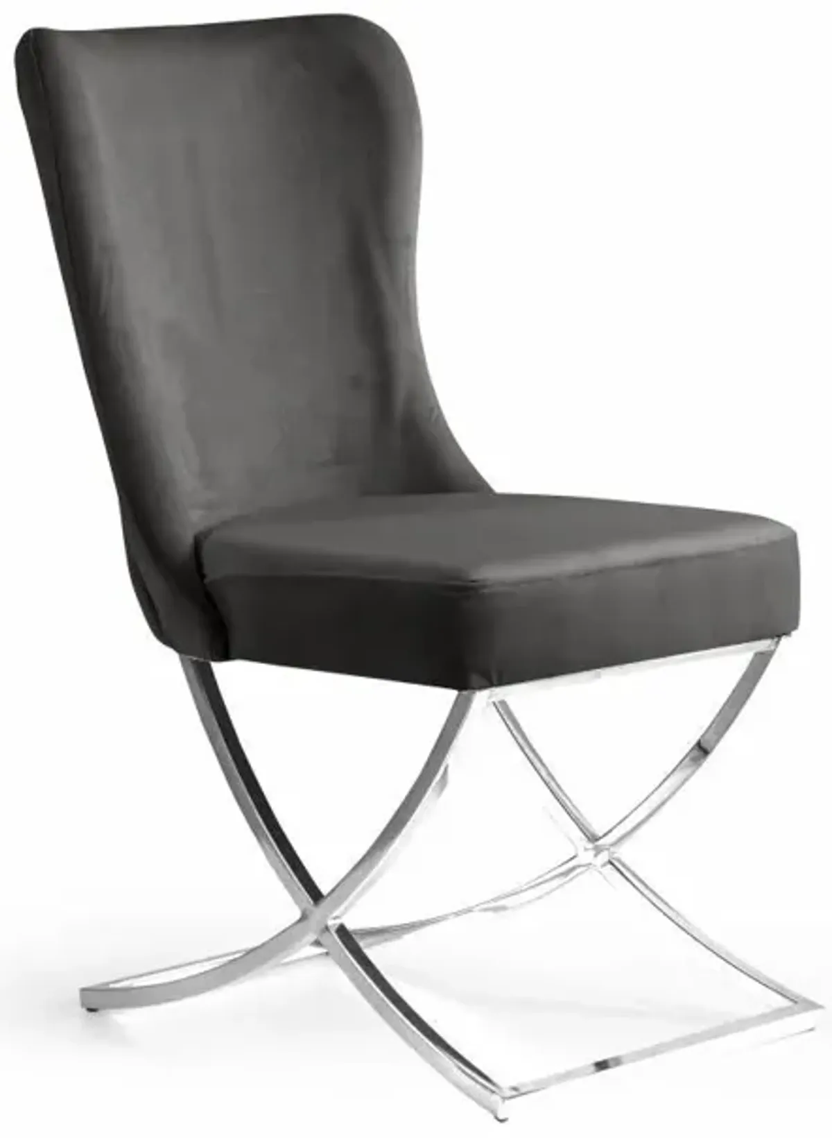 Upholstered Microfiber Dining Chairs (Set of 2) - Tufted Gray and Chrome