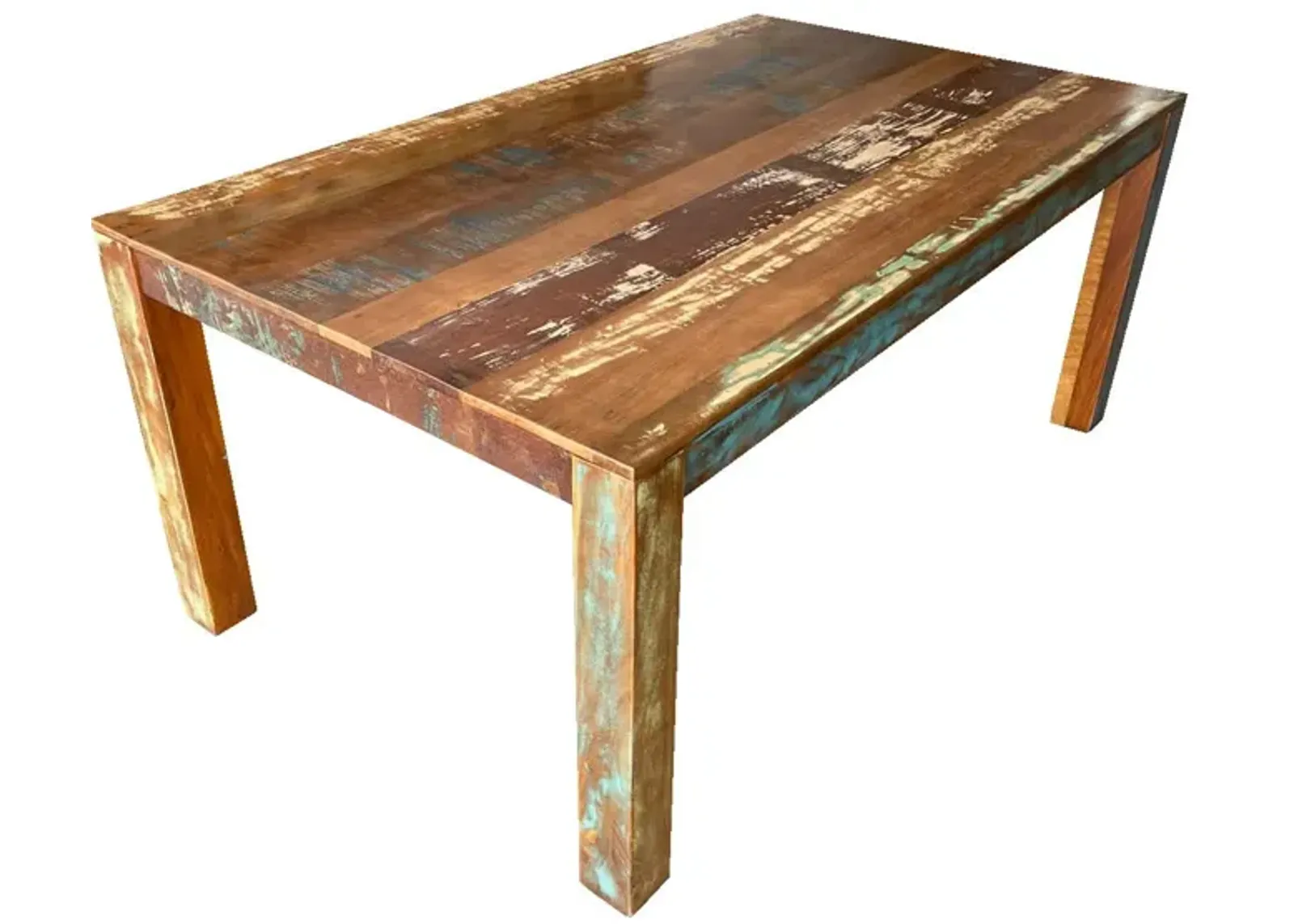 Patina Distressed Solid Wood Rectangular Dining Table - Brown