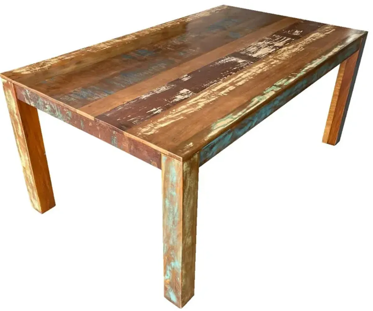 Patina Distressed Solid Wood Rectangular Dining Table - Brown