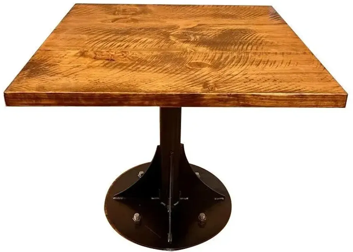 Solid Wood And Steel Dining Table 36" - Brown And Black