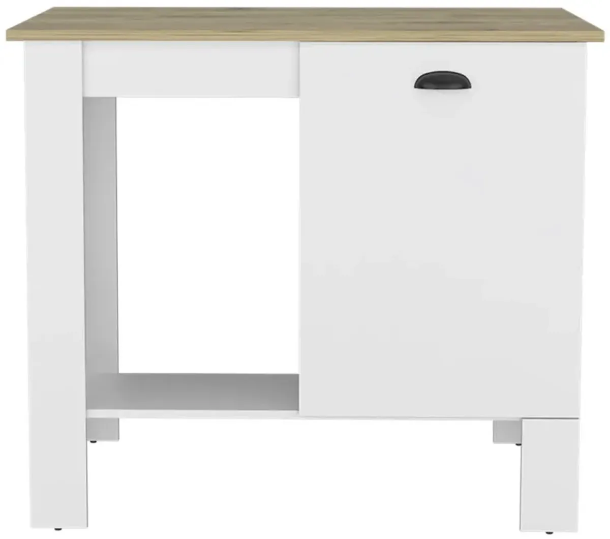 Kitchen Island With Storage - White / Natural