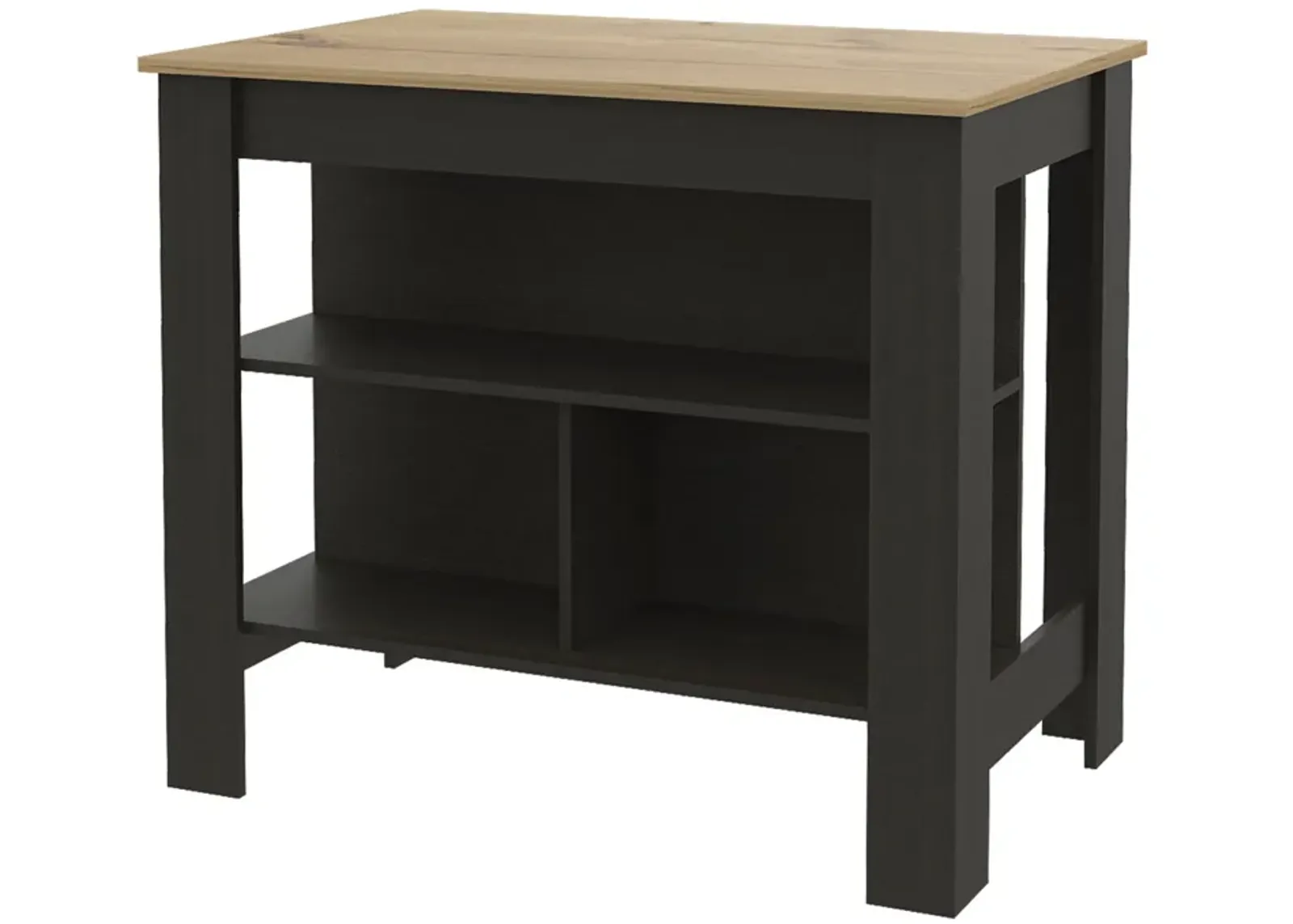 Kitchen Island With Storage - Black / Oak