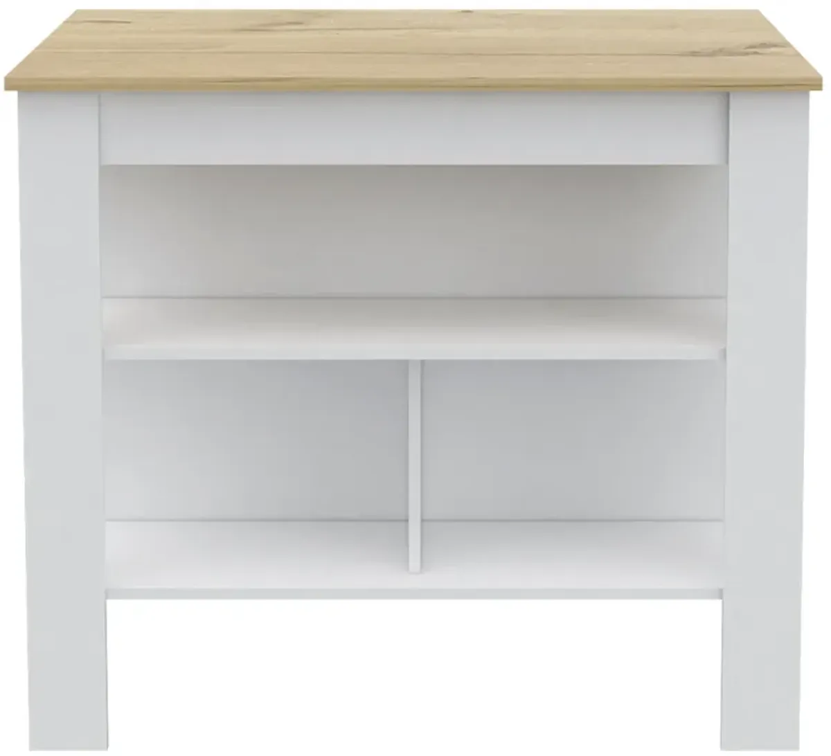 Kitchen Island With Storage - White / Oak