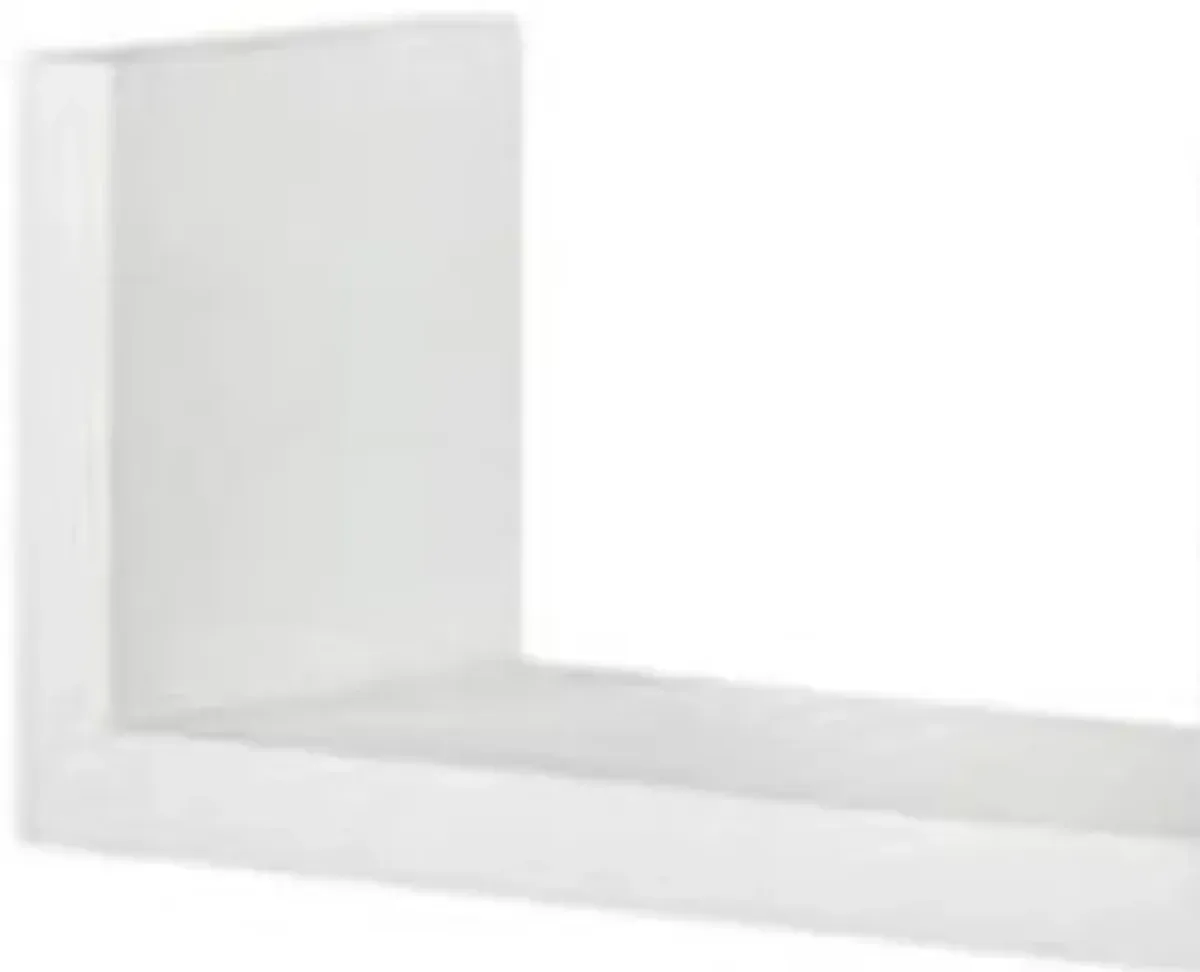 2 Shelves Solid Wood Wall Mounted Shelving Unit - White