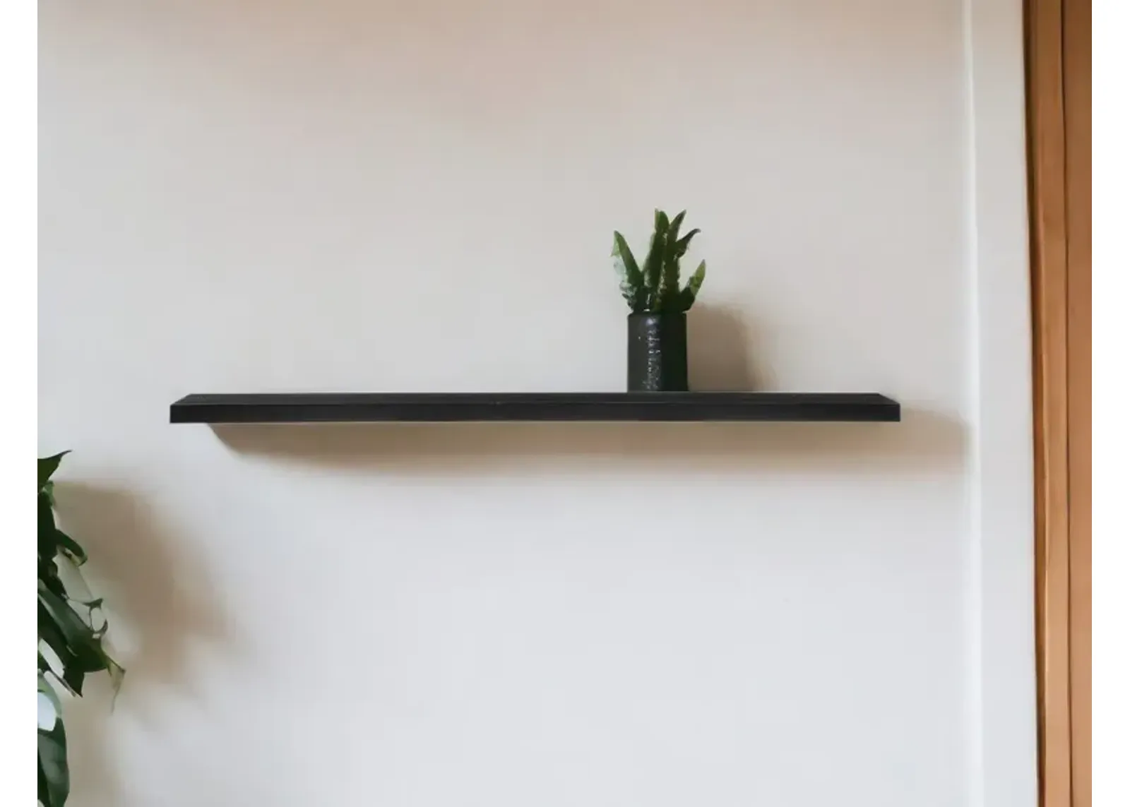 Wooden Wall Mounted Floating Shelf - Black