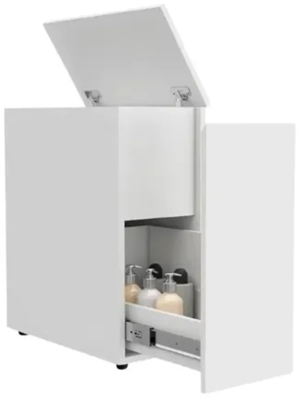 One Drawer Bathroom Storage Cabinet - White