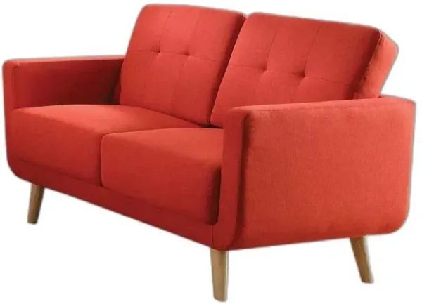 Linen Loveseat - Red