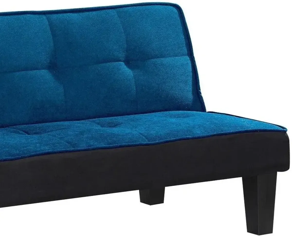 Fabric Sofa With Black Legs - Blue