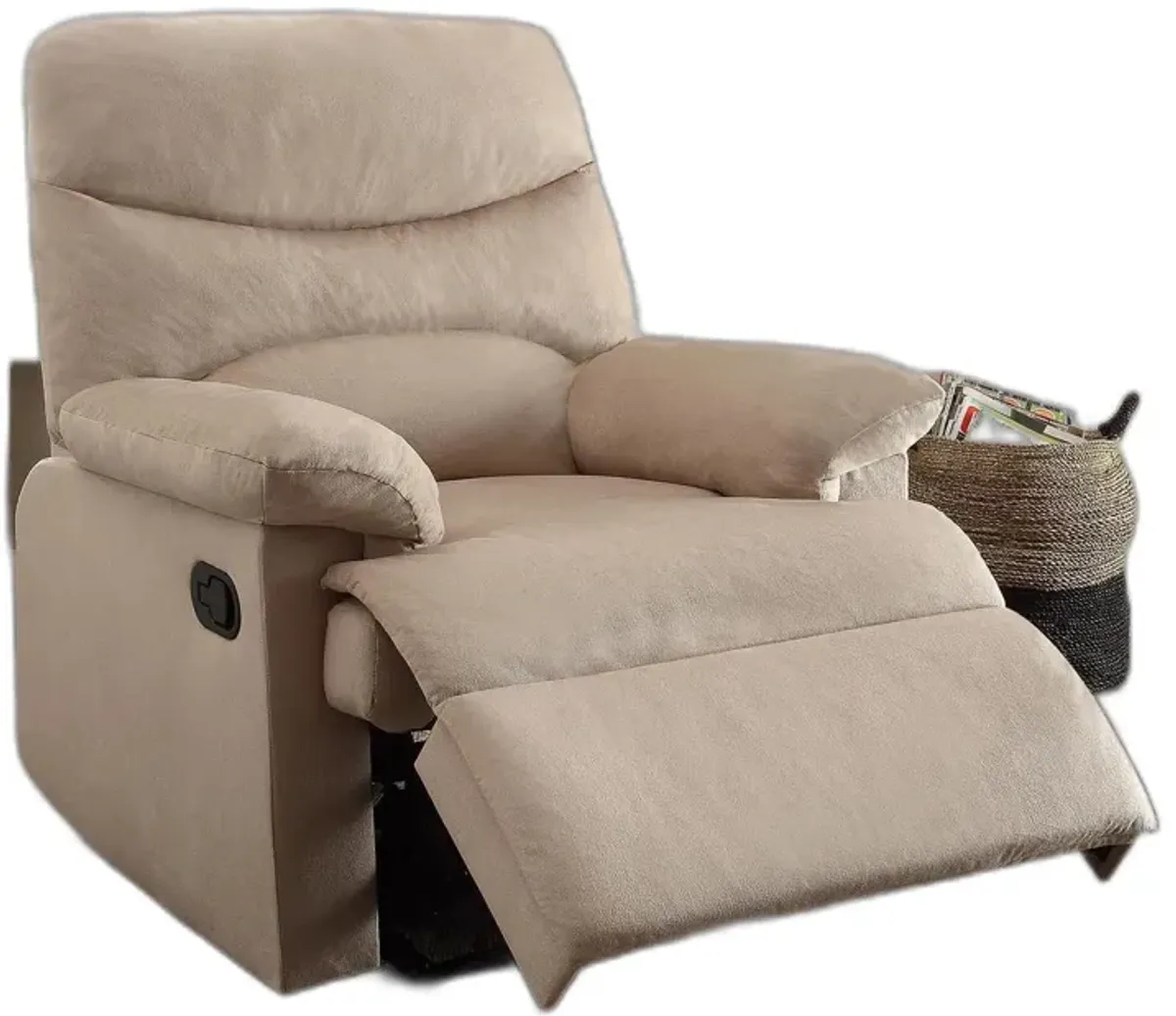 Recliner, Woven Fabric Woven Fabric, Wood (Solid Light Brown Woven Fabric - Light Brown