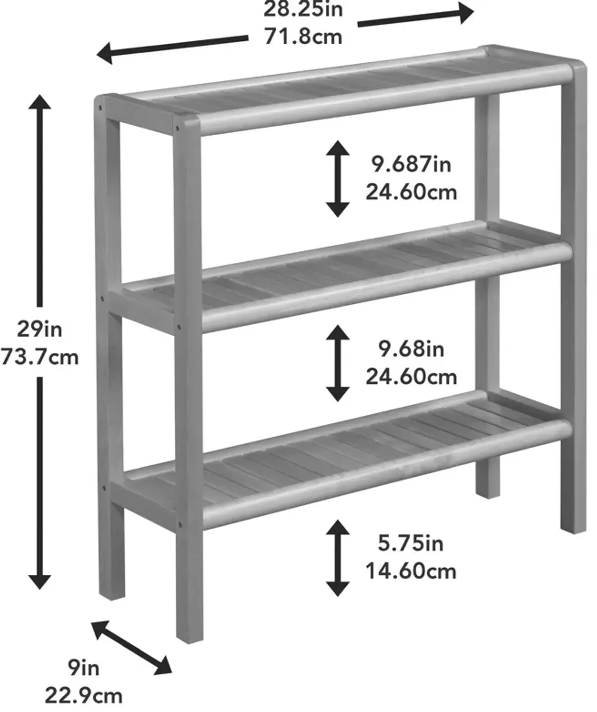 Shoe Rack Shelving Unit - Espresso Brown