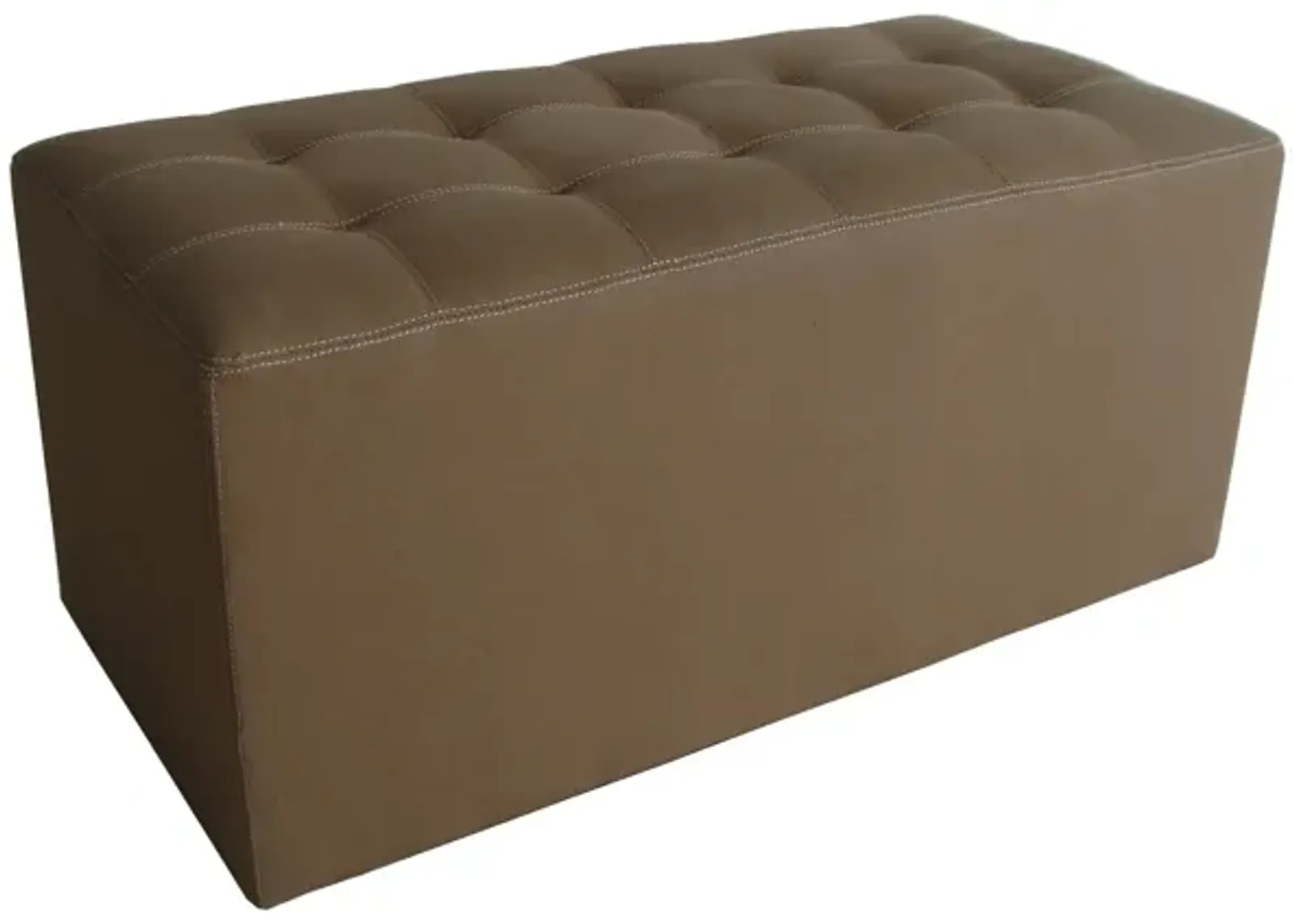 Upholstered Faux Leather Bench - Tan