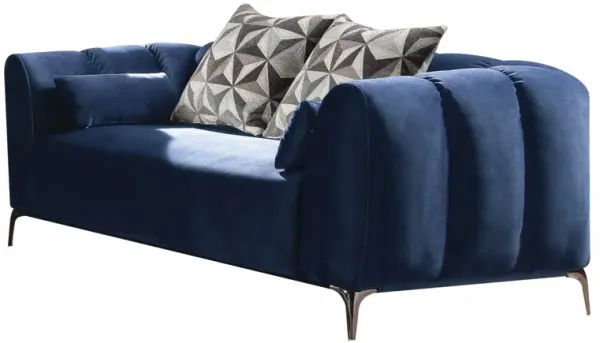 Velvet Loveseat W4 Pillows - Blue