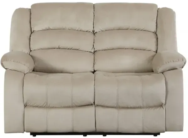 Microfiber Manual Reclining Loveseat - Beige