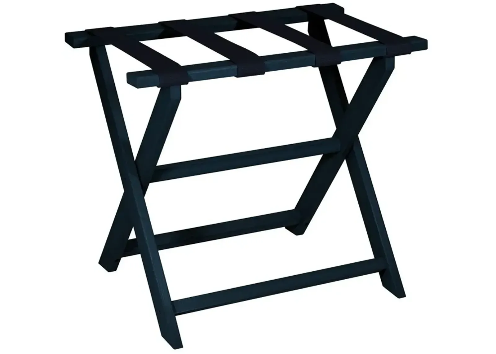 Navy Blue Folding Luggage Rack With Navy Straps - Earth Friendly