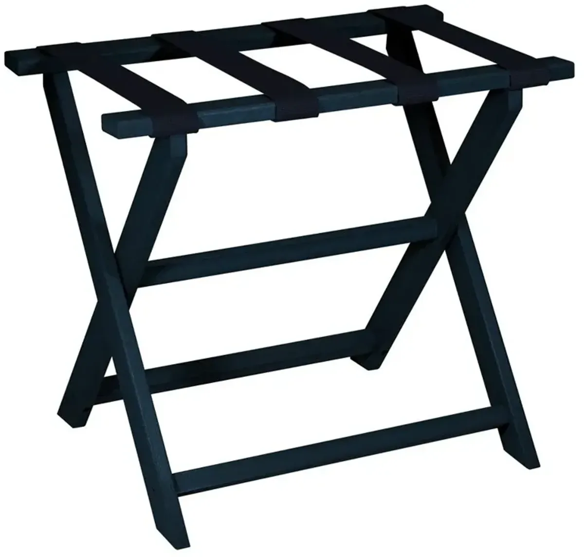 Navy Blue Folding Luggage Rack With Navy Straps - Earth Friendly