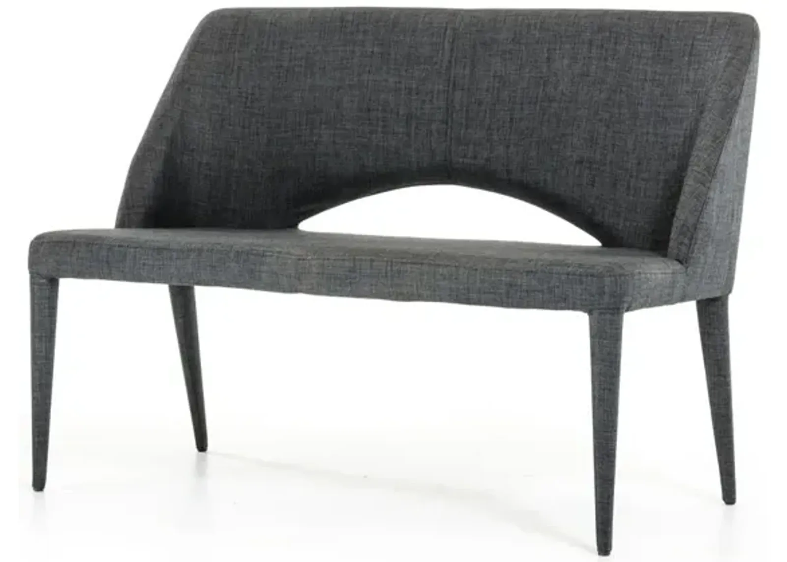 Upholstered Linen Blend Bench - Gray