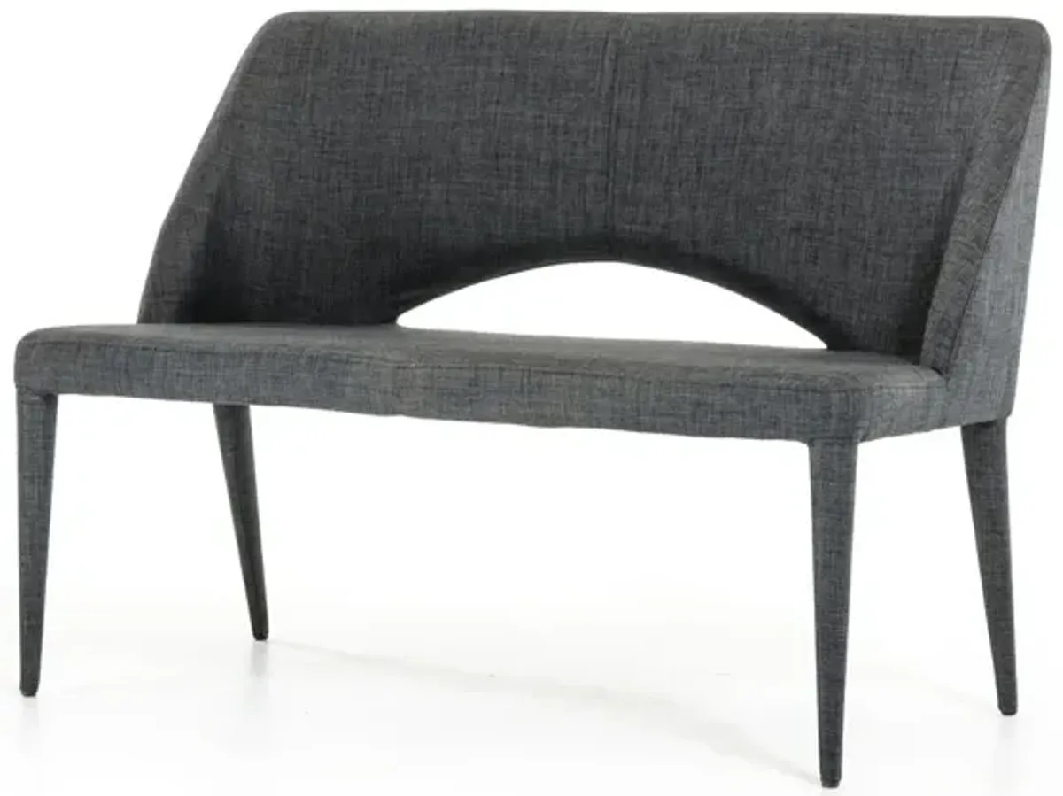 Upholstered Linen Blend Bench - Gray