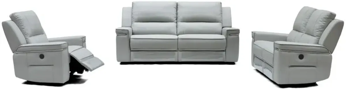 Three Piece Indoor Faux Leather Six Person Seating Set - Gray