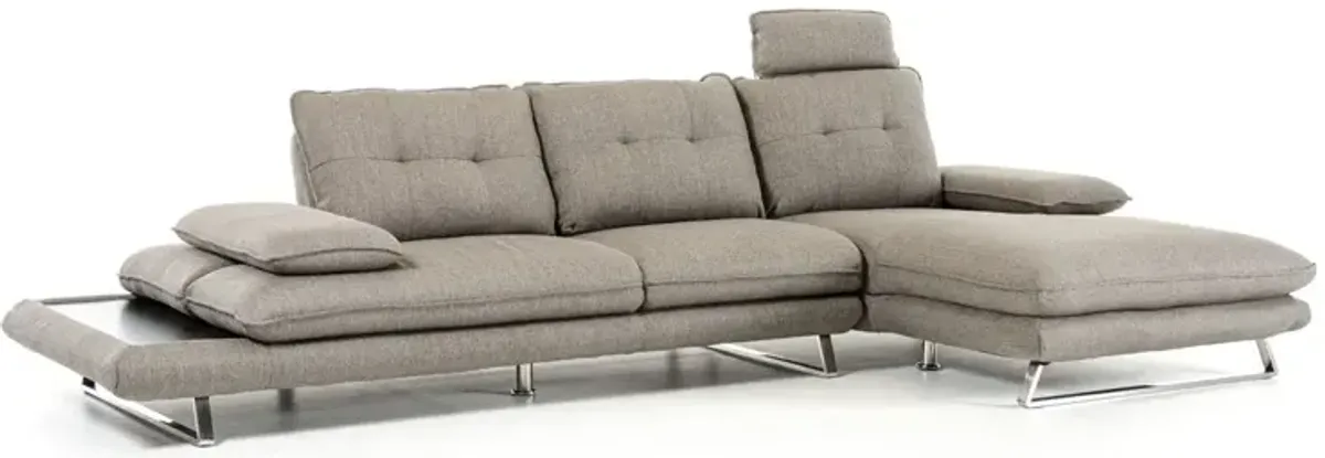 Steel Sectional Sofa And Fabric Foam Wood - Gray