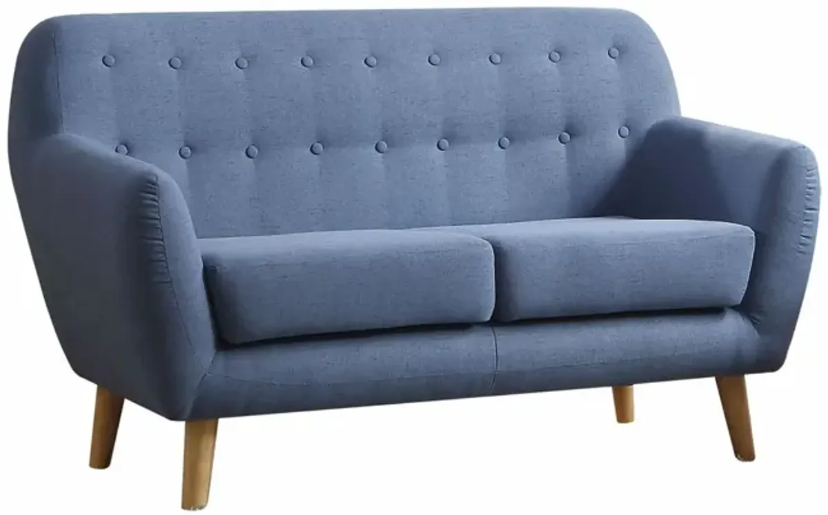 Linen Loveseat - Blue