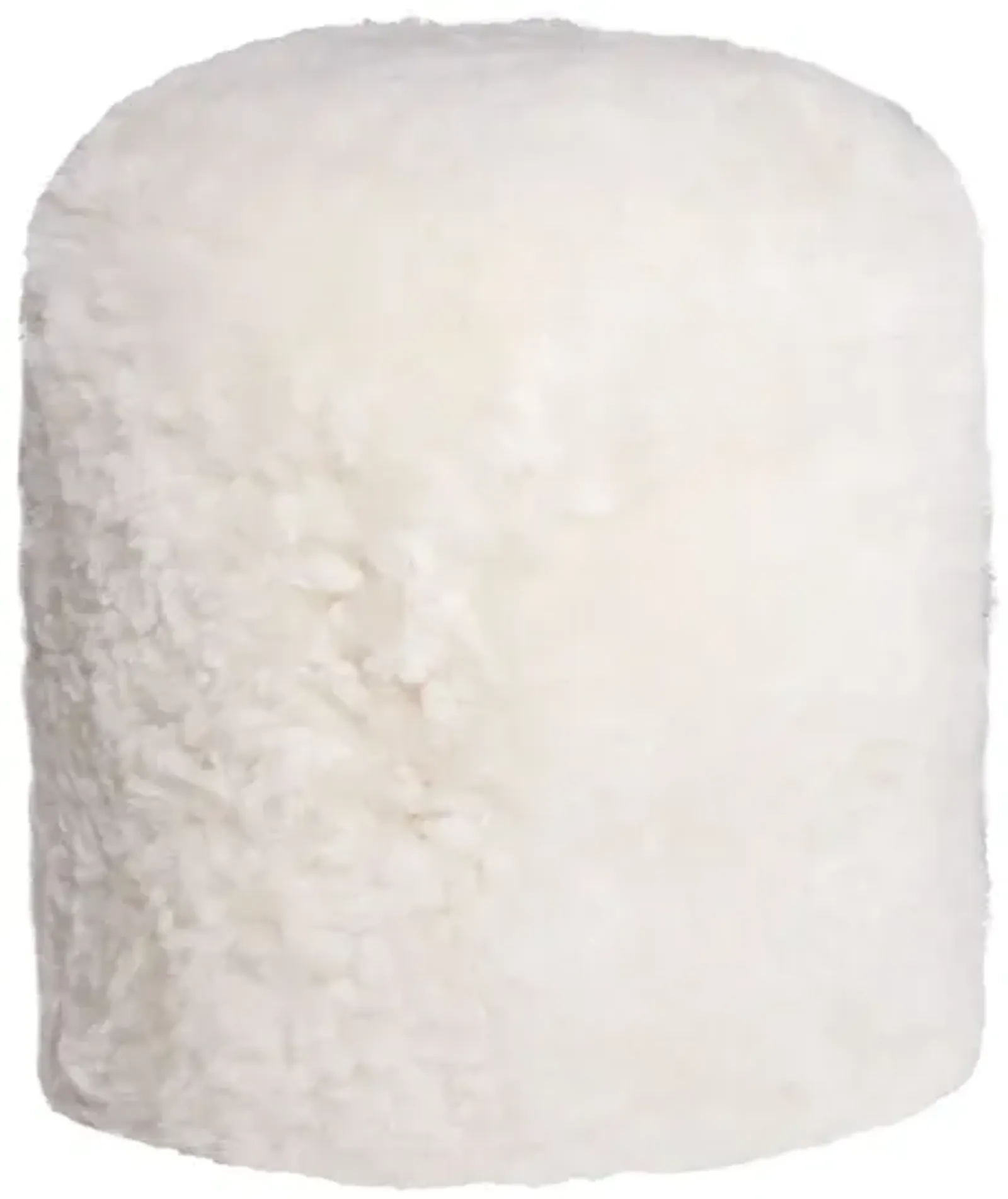 Short Hair Sheepskin Stump Pouf - White