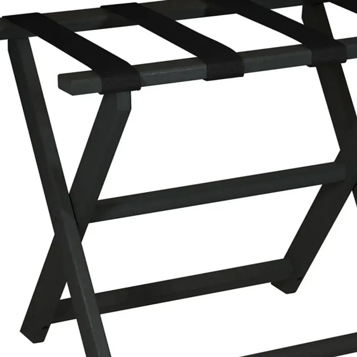 Black Folding Luggage Rack With Black Straps - Earth Friendly