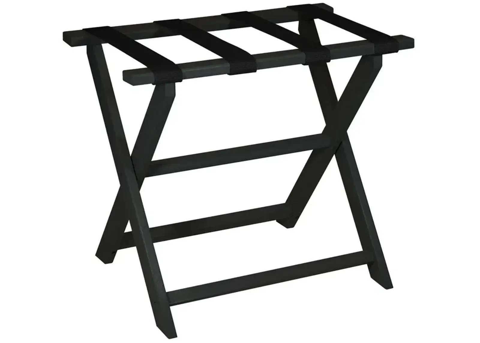 Black Folding Luggage Rack With Black Straps - Earth Friendly