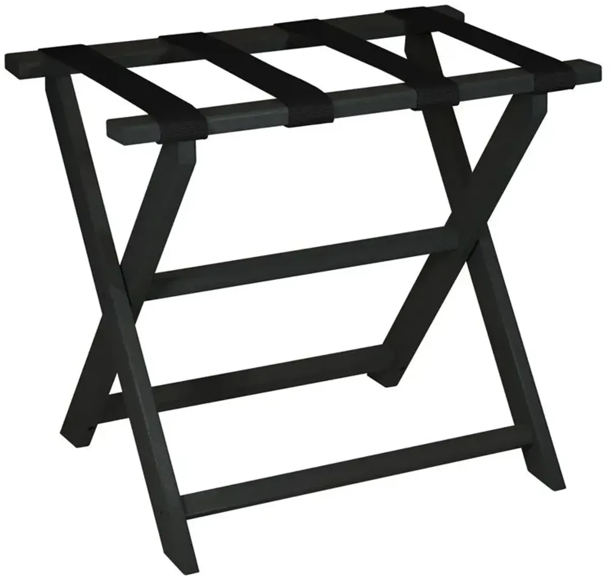 Black Folding Luggage Rack With Black Straps - Earth Friendly