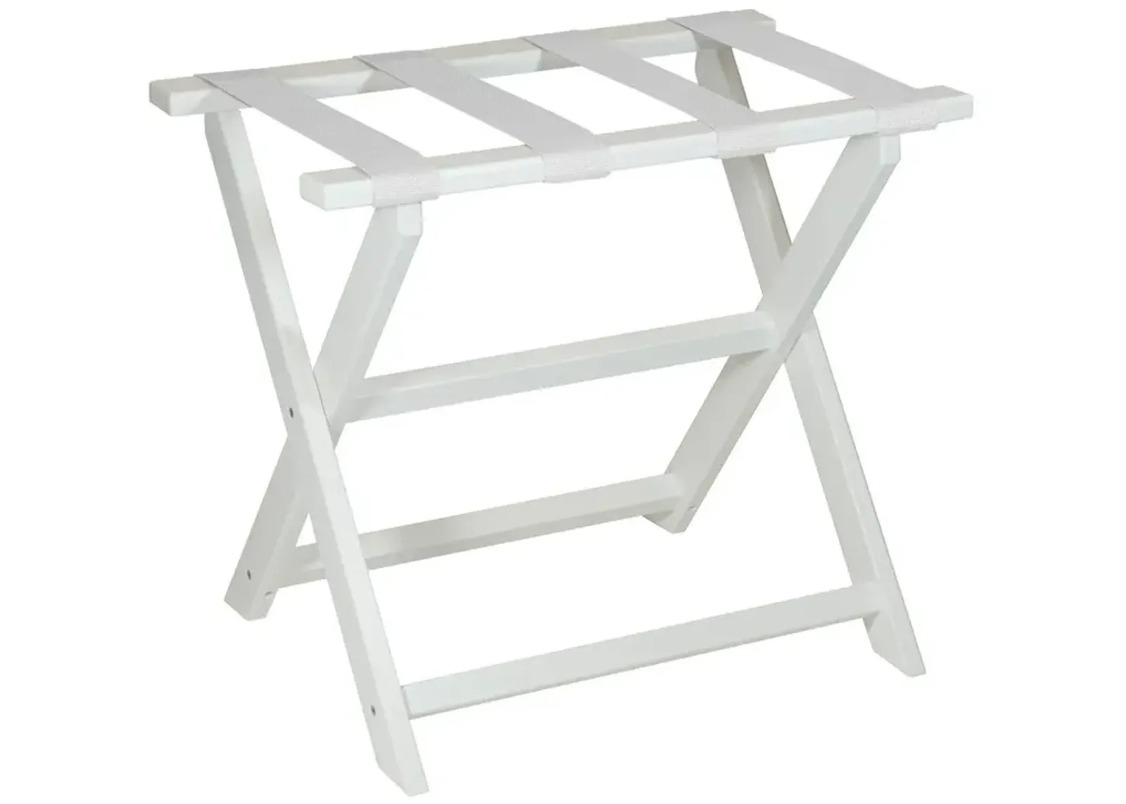 Folding Luggage Rack With White Straps Earth Friendly - White