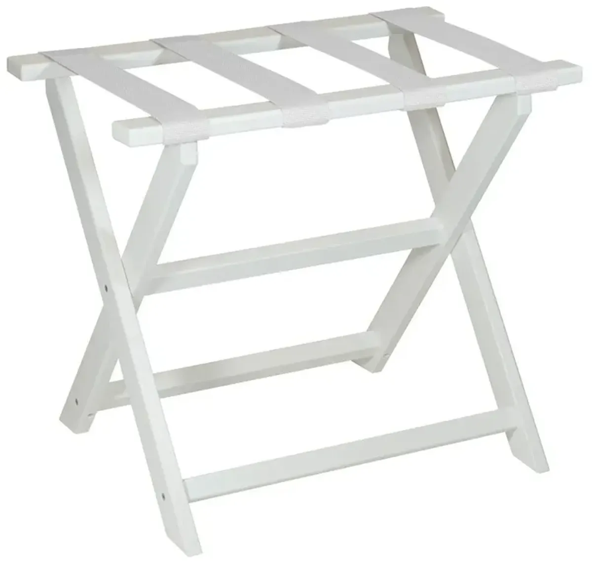 Folding Luggage Rack With White Straps Earth Friendly - White