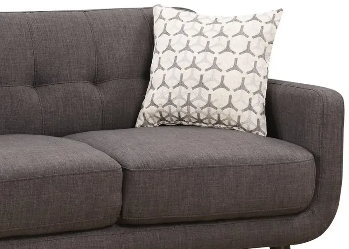 Loveseat And Toss Pillows - Charcoal / Black