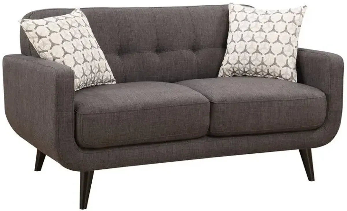 Loveseat And Toss Pillows - Charcoal / Black