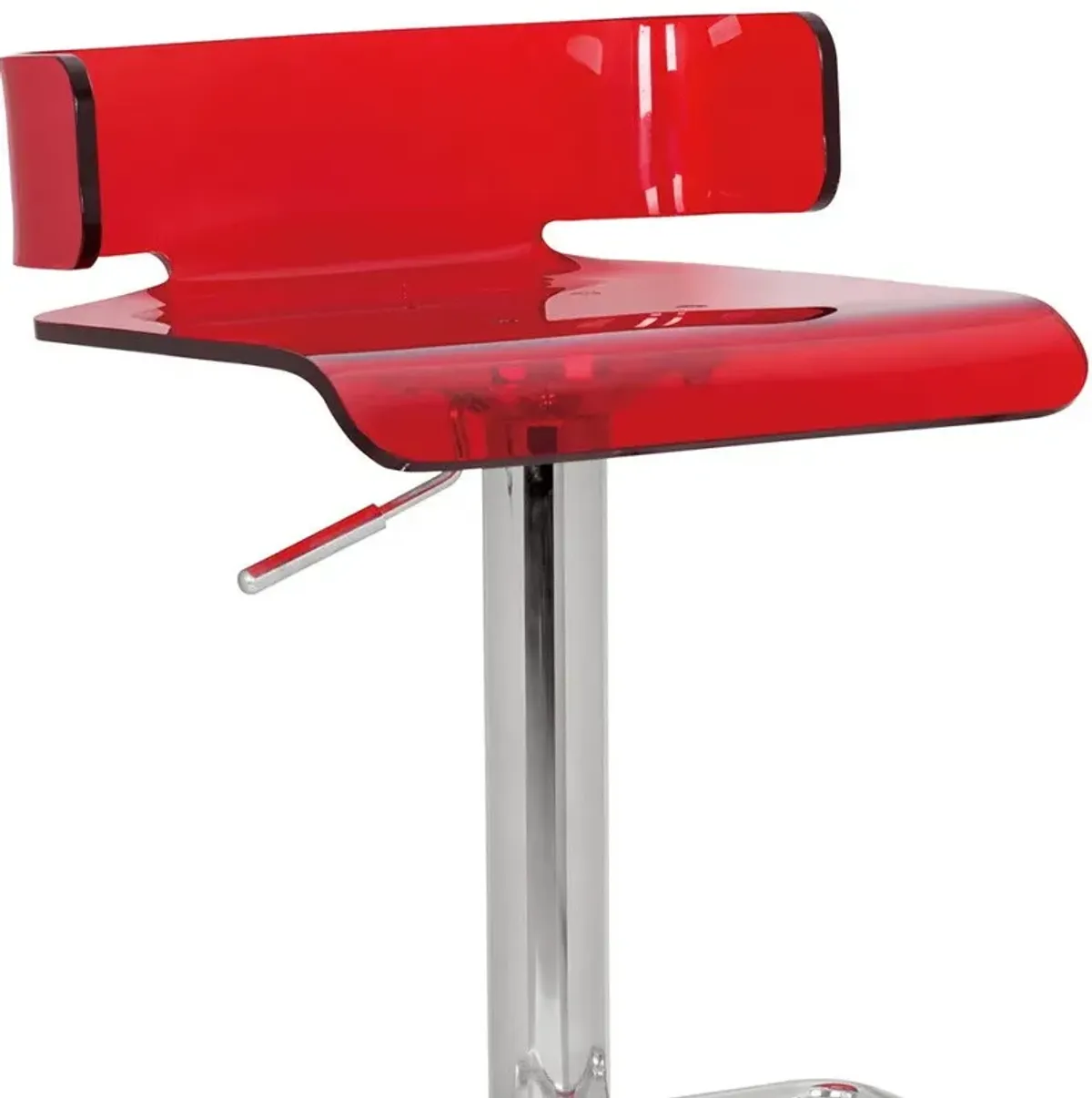 Metal Low Back Counter Height Bar Chair - Red / Silver