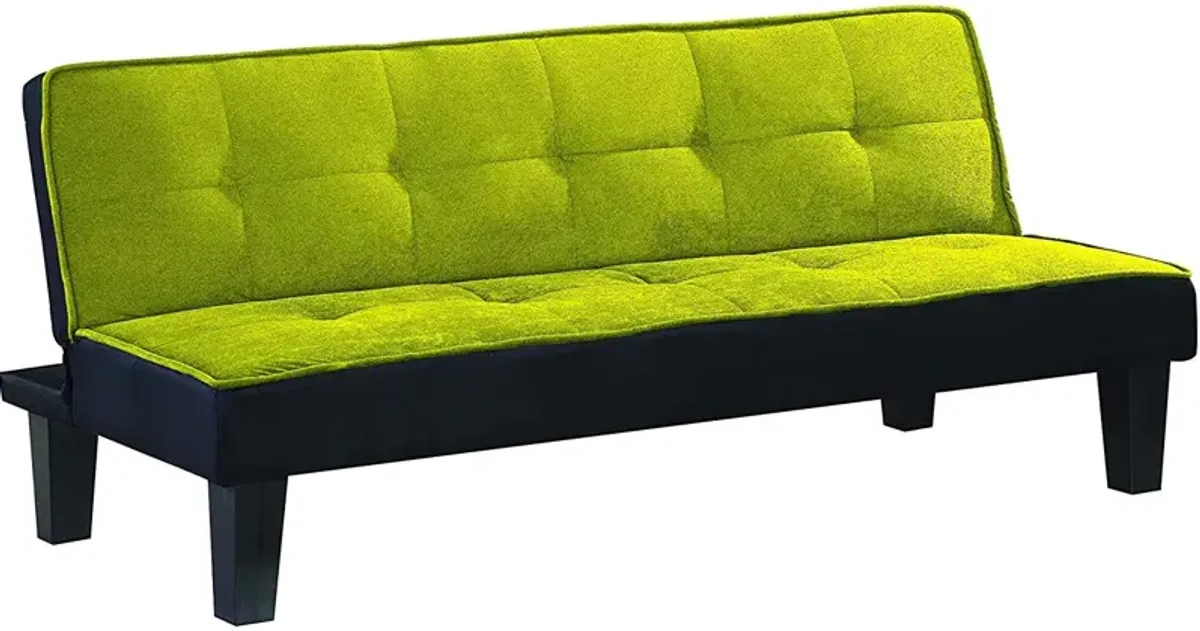 Fabric Sofa With Black Legs - Green