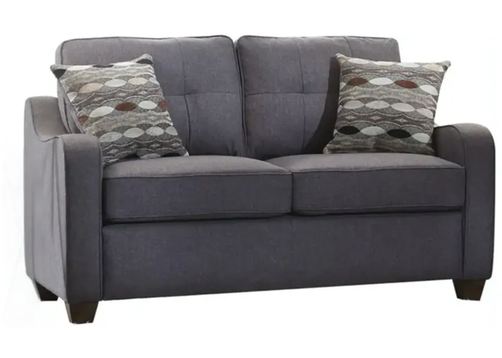 Linen Love Seat - Gray